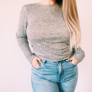 A New Day Long Sleeve Gray Top Medium